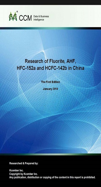 Research of Fluorite, AHF, HFC-152a and HCFC-142b in China